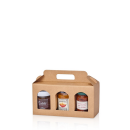 Geschenkbox mit Henkel Gourmet Trio Natur 250 x 80 x 120...