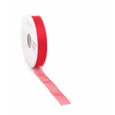 Geschenkband Organza in Rot 15 mm x 50 m-1