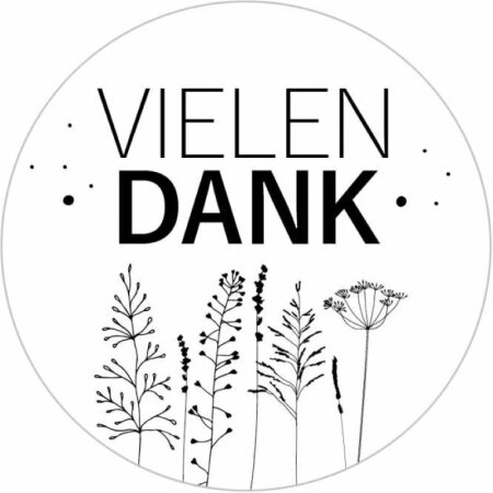 Etikett "Vielen Dank" 65 mm