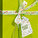 Geschenkanhänger mit Band "Blumen - alles...