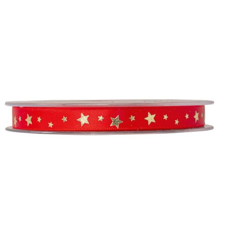 Geschenkband Little Stars Rot 10 mm x 25 m