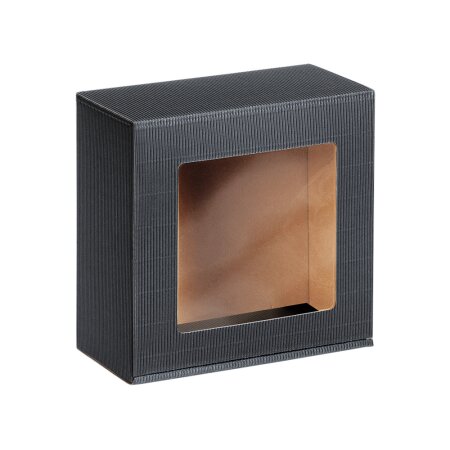 Geschenkbox mit Sichtfenster 198 x 190 x 99 mm (anthrazit)